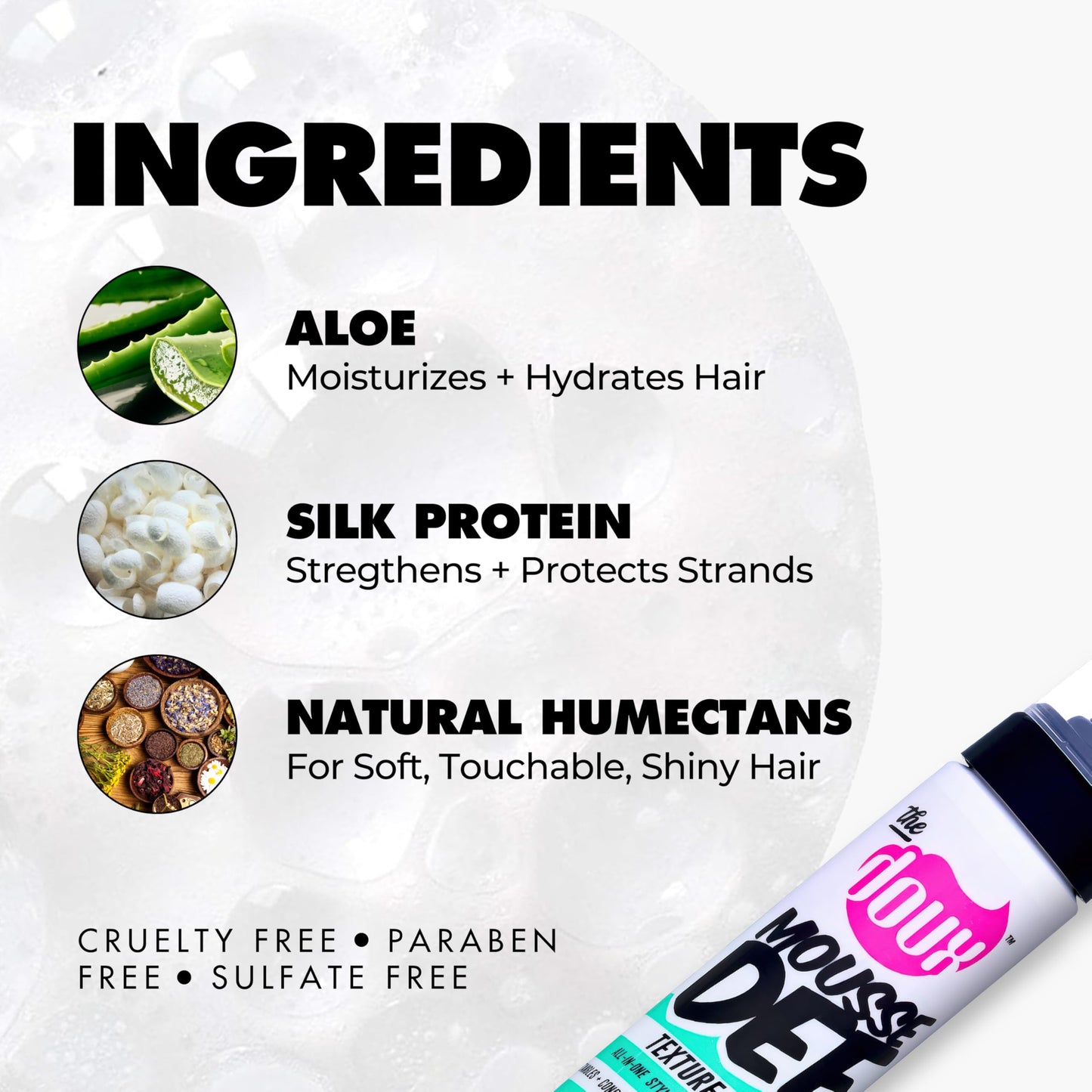 The Doux Multi-Use Mousse for Curly Hair - The Doux Mousse Def Texture Foam for Styling, Curl Definition, Volume & Shine - Curl Cream Alternative Beauty & Personal Care The Doux