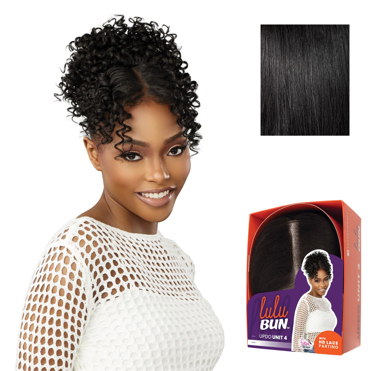 Sensationnel Lulu Bun Updo Hairextensions-Unit 4,1 JETBLACK