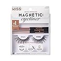 KISS Magnetic False Eyelashes and Eyeliner, ‘Charm’, 12mm, Easy to Apply, Reusable, No Glue, Flexible Band, Precision Felt Tip, Fortified Formula, 1 Beauty & Personal Care KISS