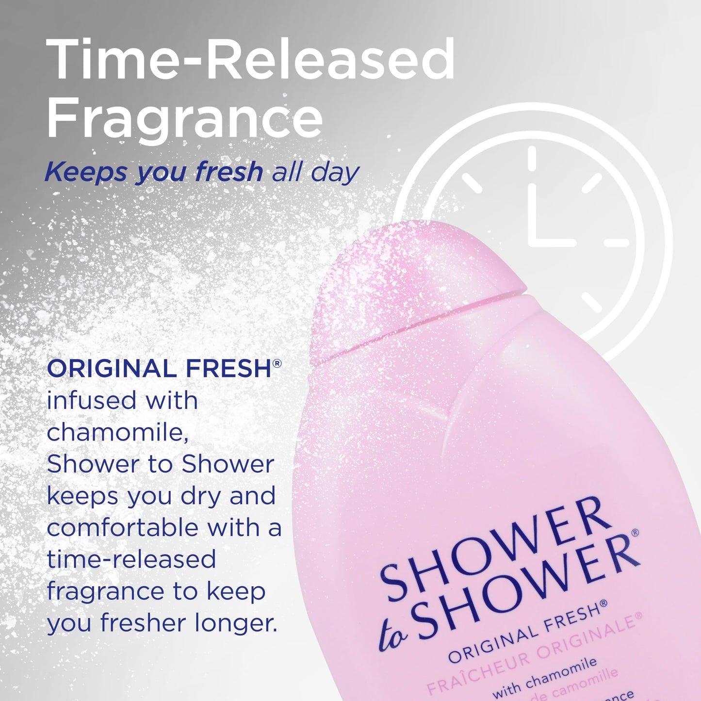 Shower to Shower Original Fresh Body Powder with Chamomile for Men & Women, Talc Free, Sweat Absorbing, Prevents Chafing & Odor 13 OZ Beauty & Personal Care Shower To Shower