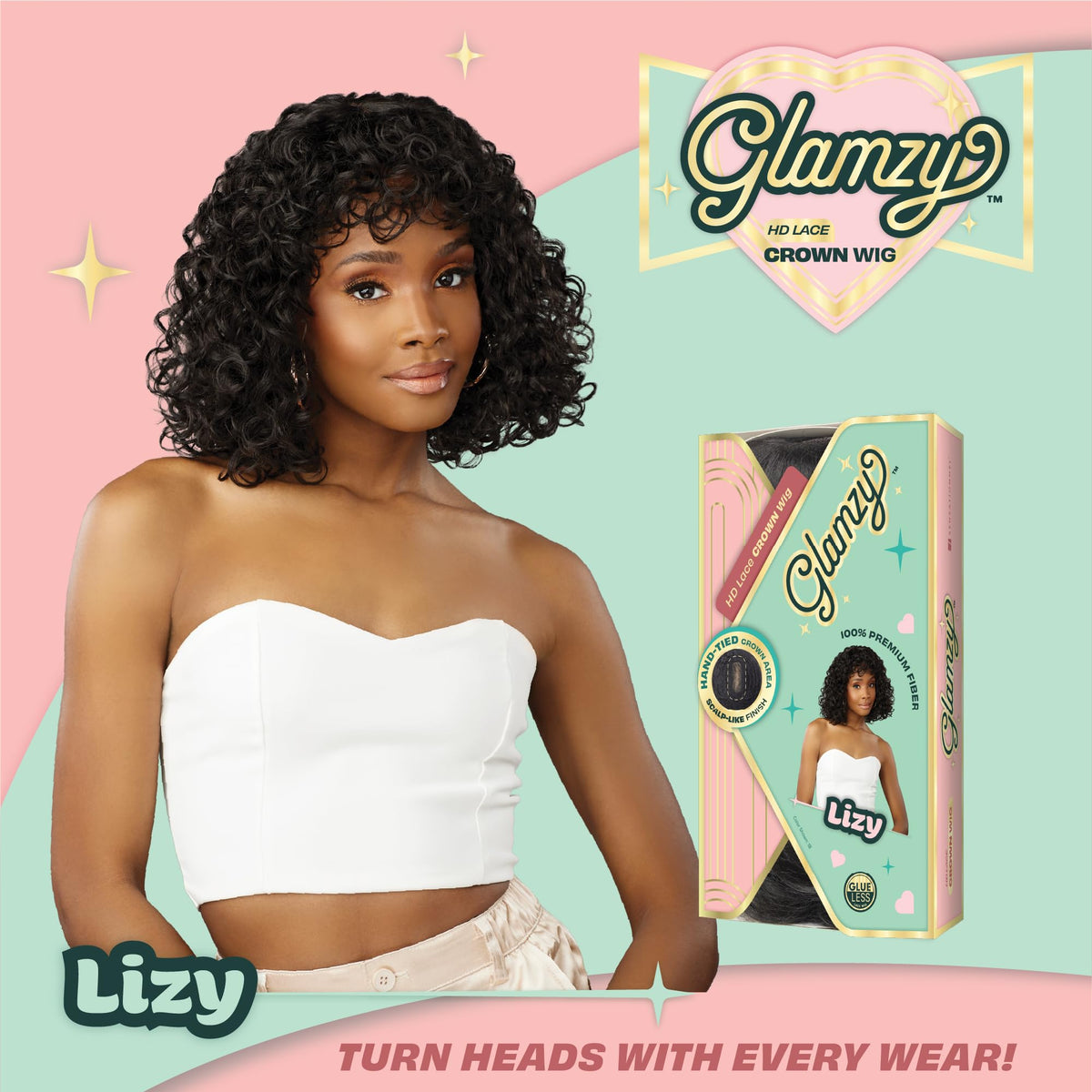 Sensationnel Glamzy Lace Crown Wig-Lizy, COPPERPUMPKIN