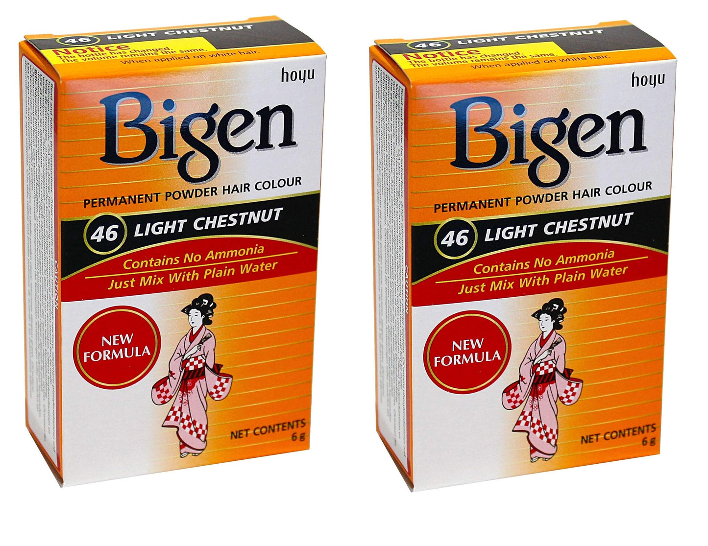 Bigen Powder Hair Color #46 Light Chestnut 0.21oz (2 Pack) Beauty & Personal Care Bigen