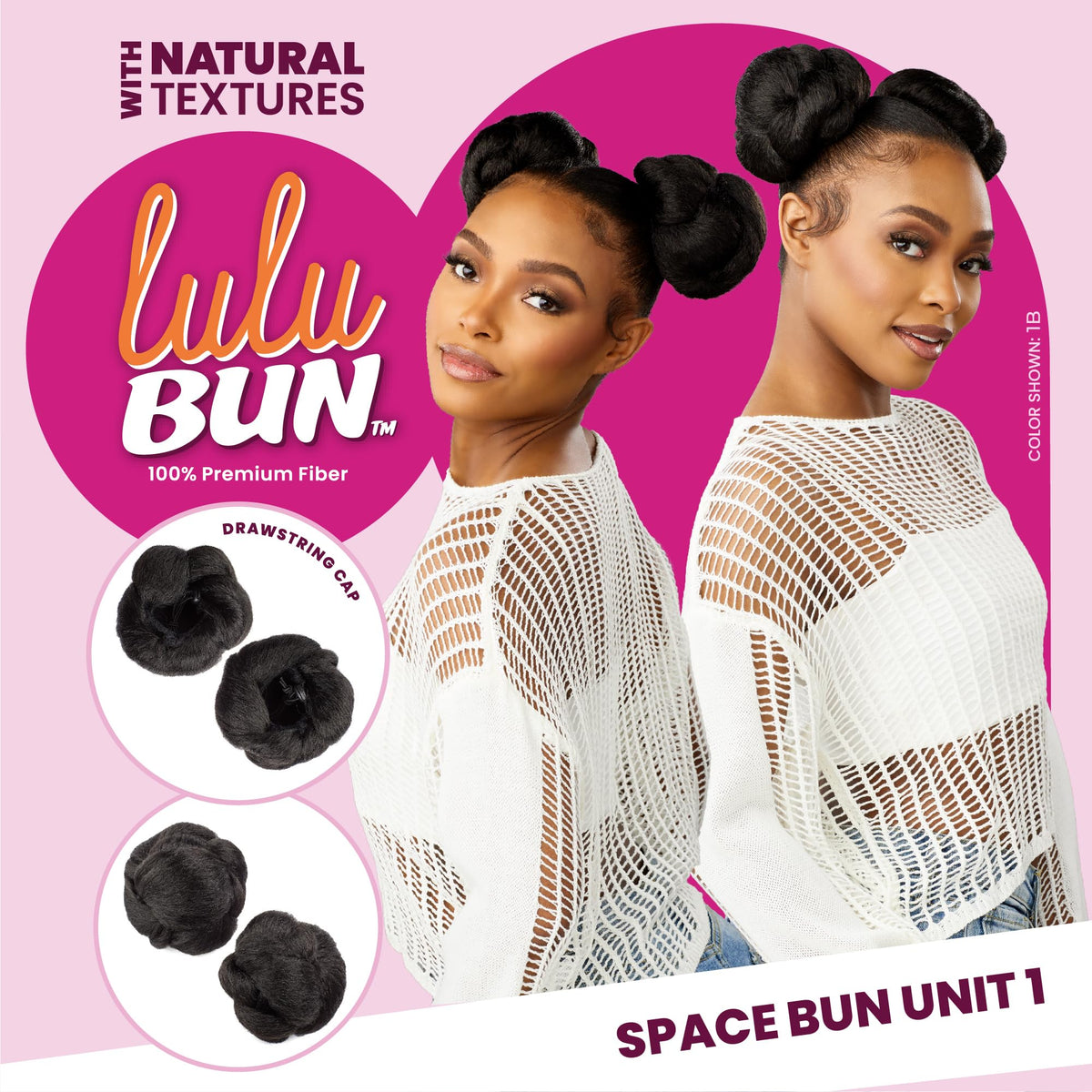 Sensationnel Lulubun Updo Hairextensions-Space Buns Unit 1,1B OFFBLACK
