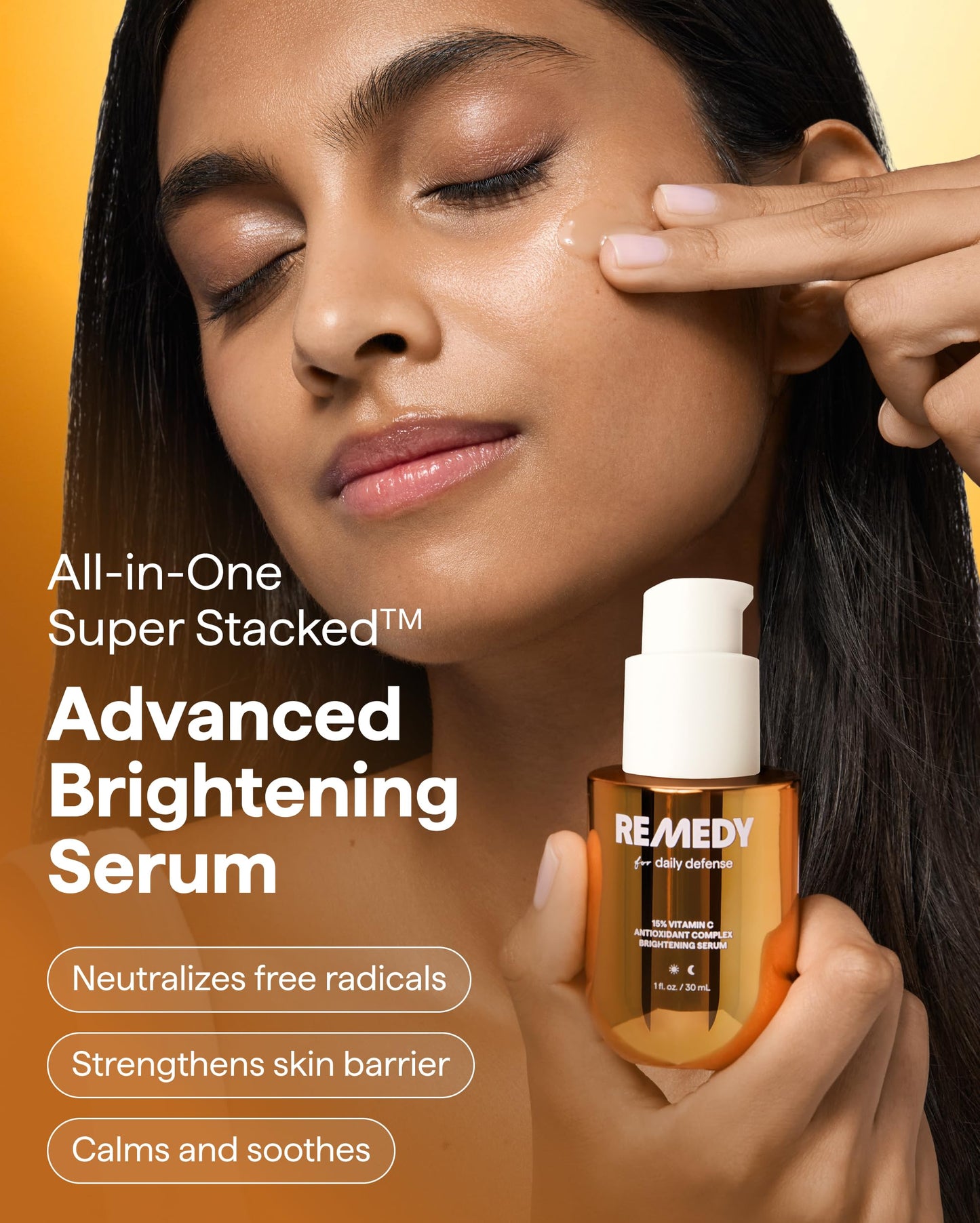 Remedy for Daily Defense | 15% Vitamin C Complex Brightening Serum | Stabilized Vitamin C with Next-Gen Antioxidants, Ferulic Acid, Ectoin | Fragrance Beauty and Personal Care Remedy Science