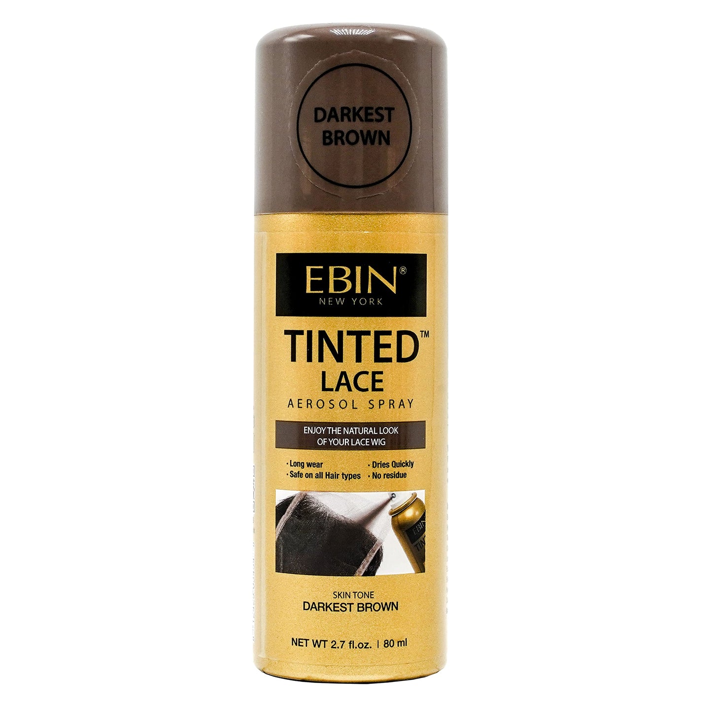 EBIN NEW YORK Tinted Lace Spray Darkest Brown | Water Resistant & High Pigment Lace Tint for Wig | Even Spray, No Residue & Natural Finish | 2.7 Fl Oz Beauty & Personal Care EBIN NEW YORK