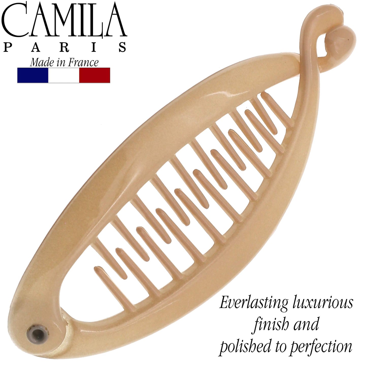 Camila Paris CP2207 French Small Banana Clip Hair Comb, Flexible for Thin Hair Ponytail Holder, Interlocking Styling Clips for Women, Made in France Beauty & Personal Care Camila