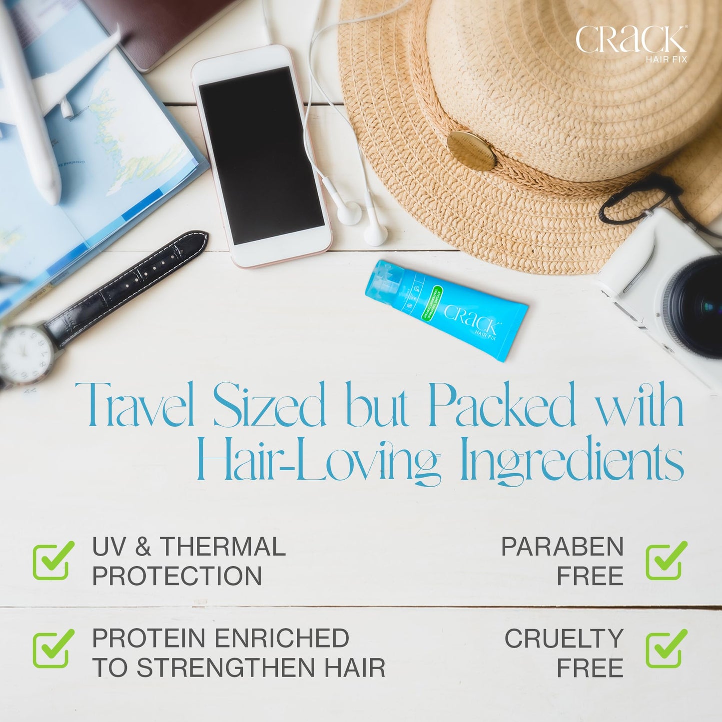 Crack HAIR FIX Trial and Travel Size Styling Creme - Multi-Tasking, Anti-Frizz, Leave-In Styling Aid With Protection from Humidity, Chlorine, Heat Beauty & Personal Care Crack