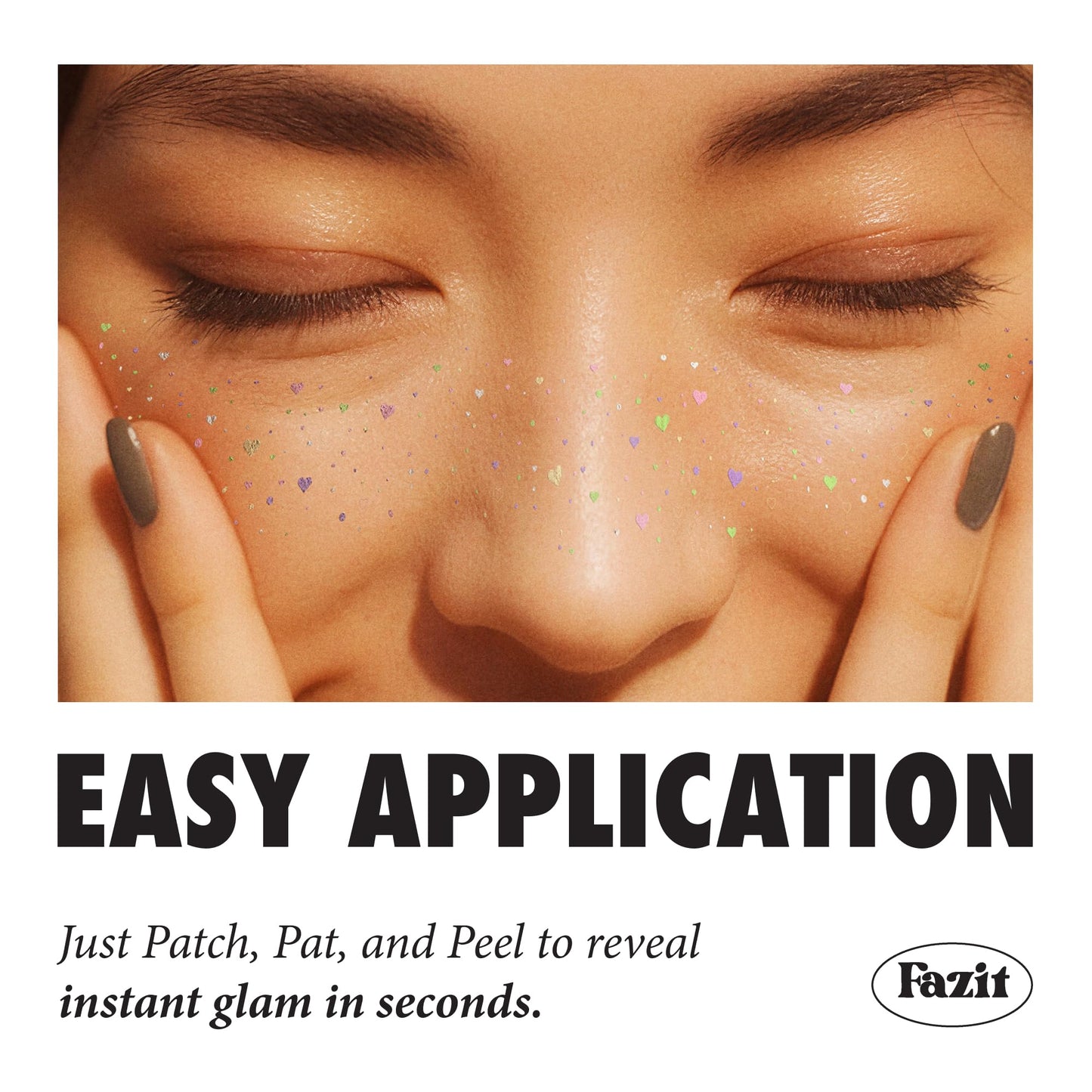 Fazit Makeup Patches - Candy Heart Speckles - Glow Up Make-Up Patches - Cute Glitter Makeup Accessories for Women - Cosmetic Glitter for Face Beauty & Personal Care Fazit
