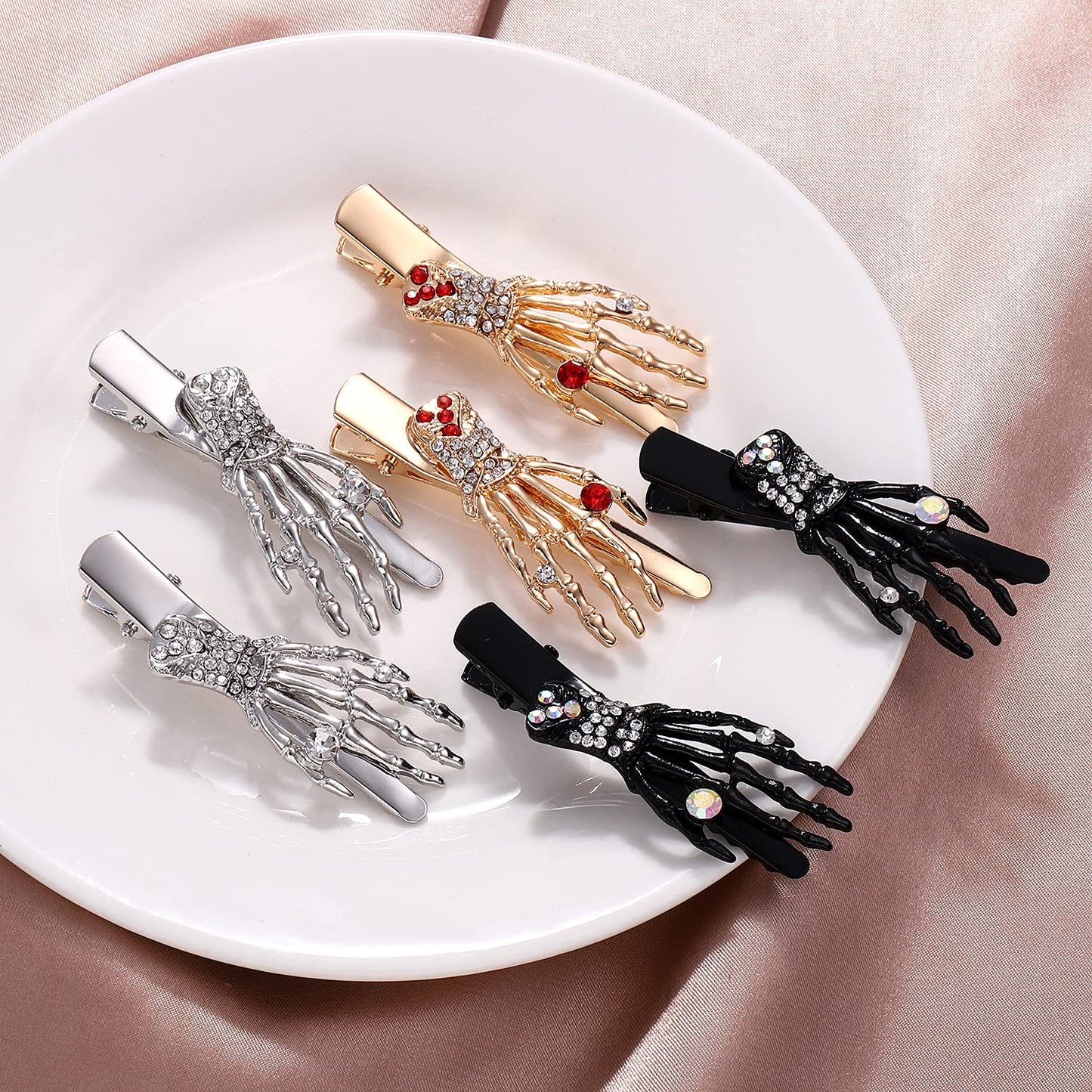 Halloween Hair Clips for Women Cute Candy Duckbill Hairpins Gothic Skeleton Hand Clips Halloween Hair Accessory for Costume Party Holiday Gift (Style Beauty & Personal Care CEALXHENY