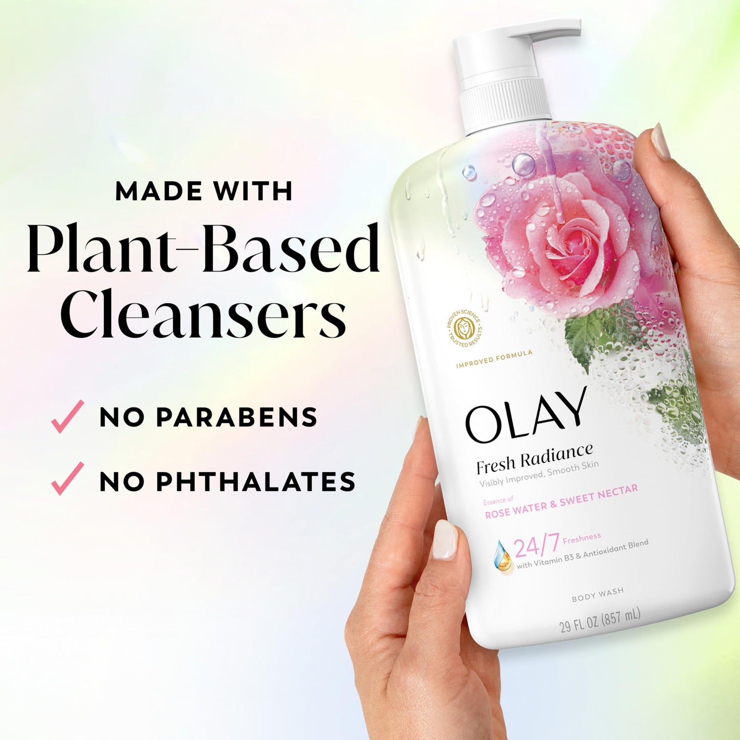 Olay Body Wash for Women, Fresh Radiance, 24/7 Skin-Loving Freshness, Visibly Radiant, Plant Based Cleansers, Vitamin B3 & Antioxidant Blend, All Skin Beauty & Personal Care Olay