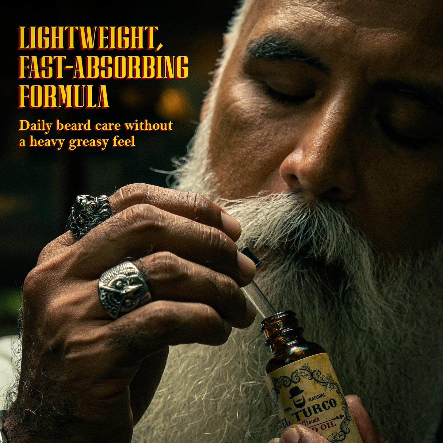 EL TURCO Beard Oil for Men with Jojoba, Castor & Rosemary, Natural Beard Growth Oil for Thicker, Fuller Beards, Helps Soften Dry Skin & Patchy Beards Beauty and Personal Care EL TURCO