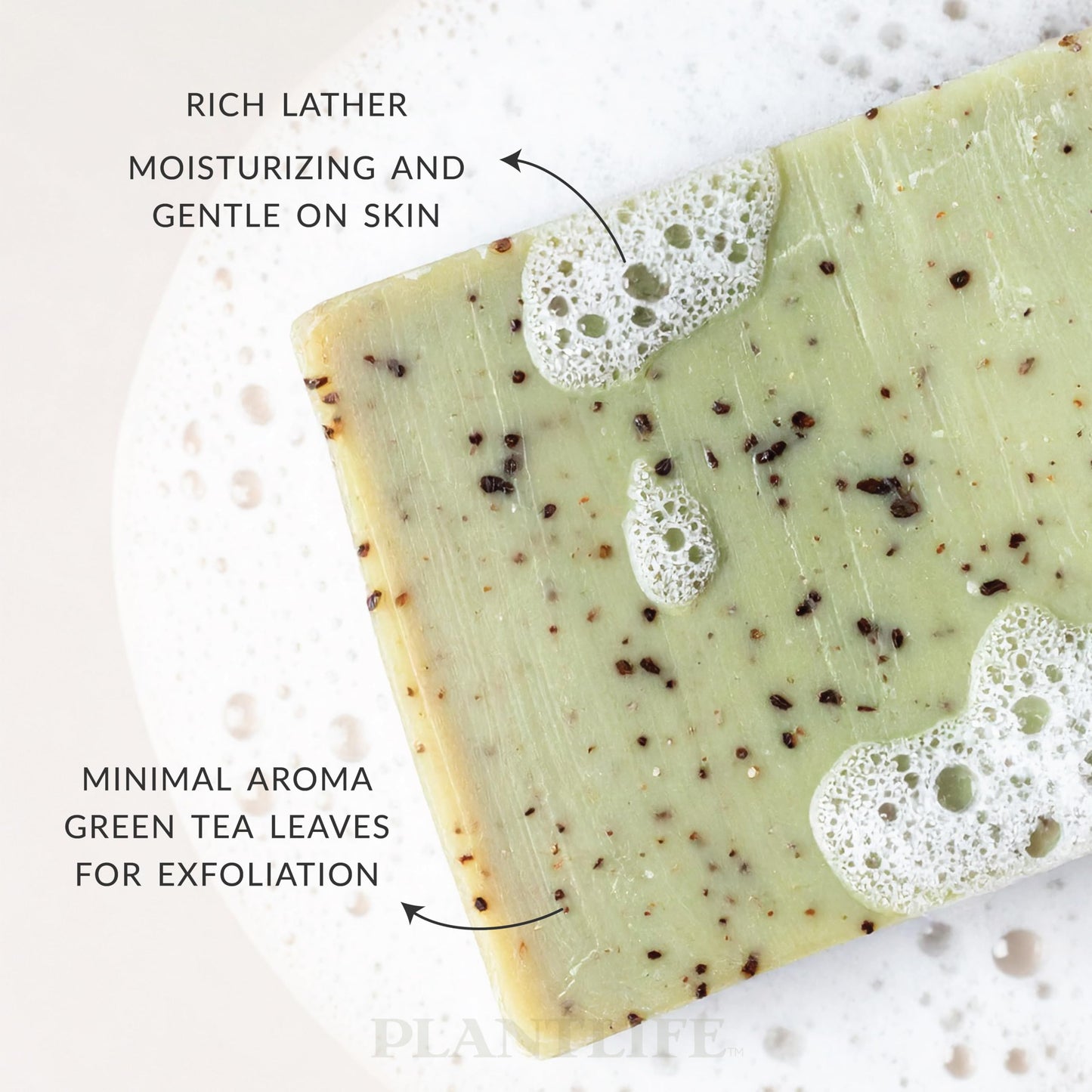 Plantlife Green Tea Bar Soap - Moisturizing and Soothing Soap for Your Skin - Hand Crafted Using Plant-Based Ingredients - Made in California 4oz Bar Beauty & Personal Care Plantlife