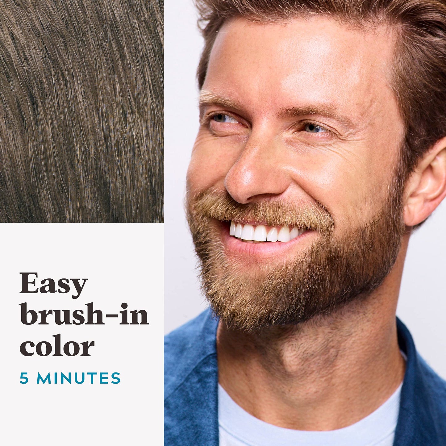 Just For Men Mustache & Beard, Beard Coloring for Gray Hair with Brush, with Keratin Biotin Aloe and Coconut Oil for Healthy Facial Hair - Medium Beauty & Personal Care Just for Men