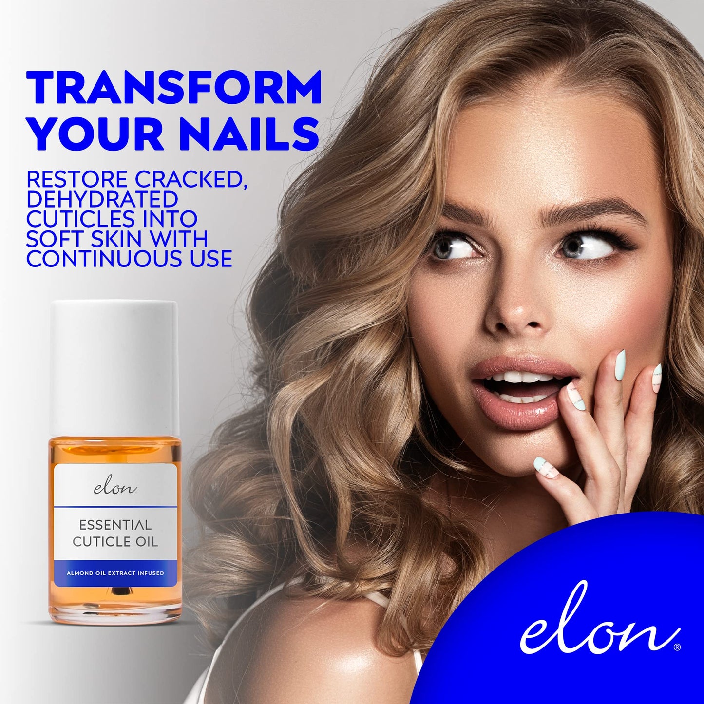 Elon Cuticle Oil for Nails w/Almond Oil Extract - Jojoba & Vitamin E - Softening & Hydrating Cuticles & Nails - Dermatologist Recommended - Bottle Beauty & Personal Care Elon
