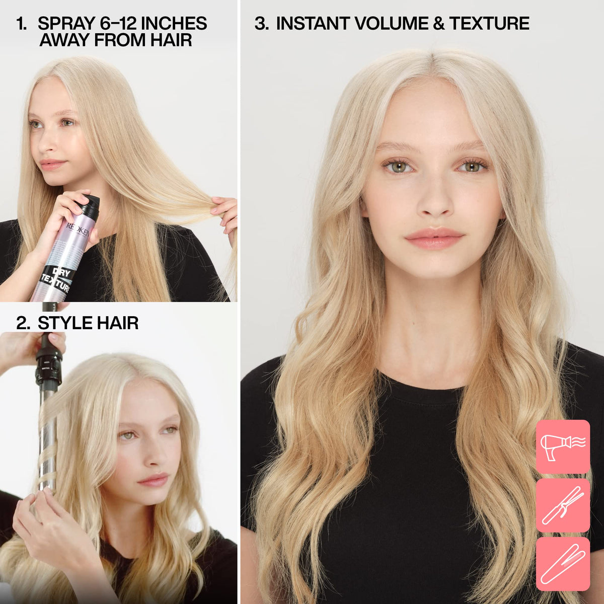 Redken Dry Texture Hairspray For All Hair Types - Lightweight Volumizing Spray, Airy and Beachy Texture, Medium Hold Beauty & Personal Care Redken