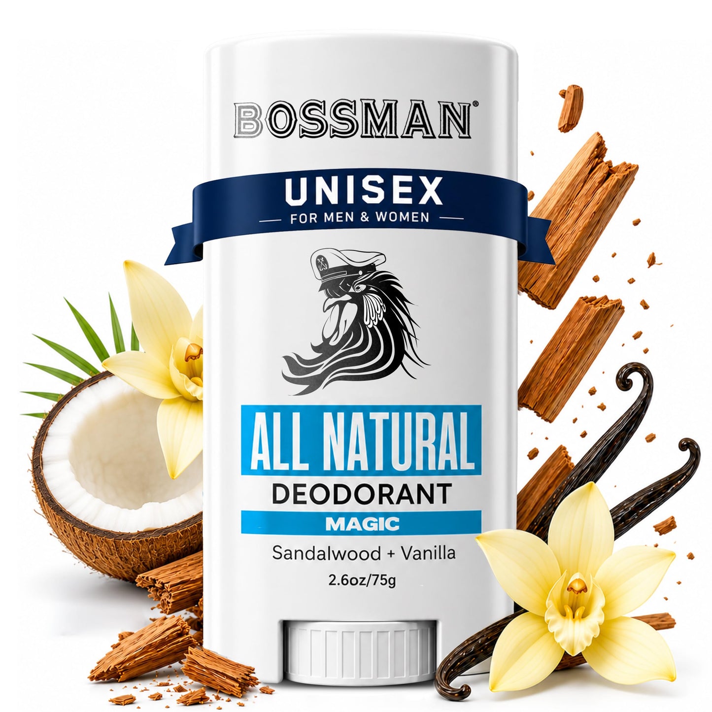 Bossman Unisex, All Natural Deodorant for Men & Women - Aluminum Free - Magic Scent Beauty and Personal Care Bossman