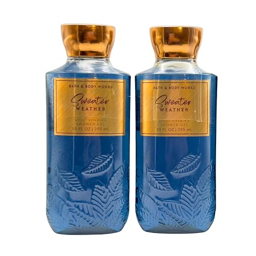Bath & Body Works Shea + Vitamin E Shower Gel, Set of 2, 10oz Each (Sweater Weather) Beauty & Personal Care Bath & Body Works