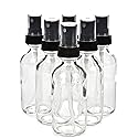 Vivaplex, 6, Clear, 2 oz Glass Bottles, with Black Fine Mist Sprayers Beauty & Personal Care Vivaplex