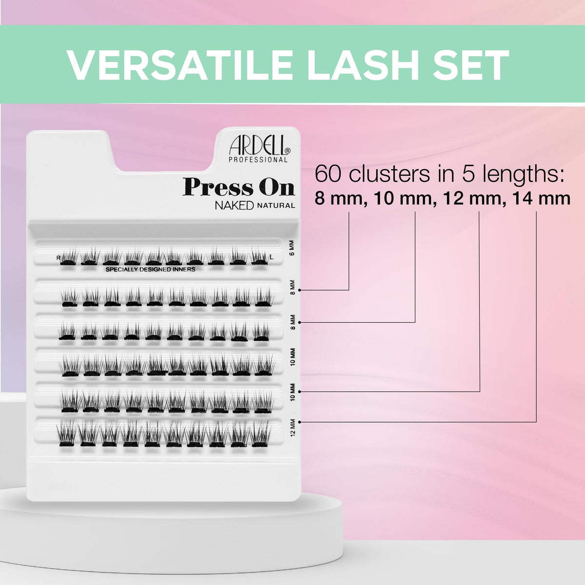 Ardell Press On Lashes, Naked Natural Pre Glued Lash Clusters, 60 ct
