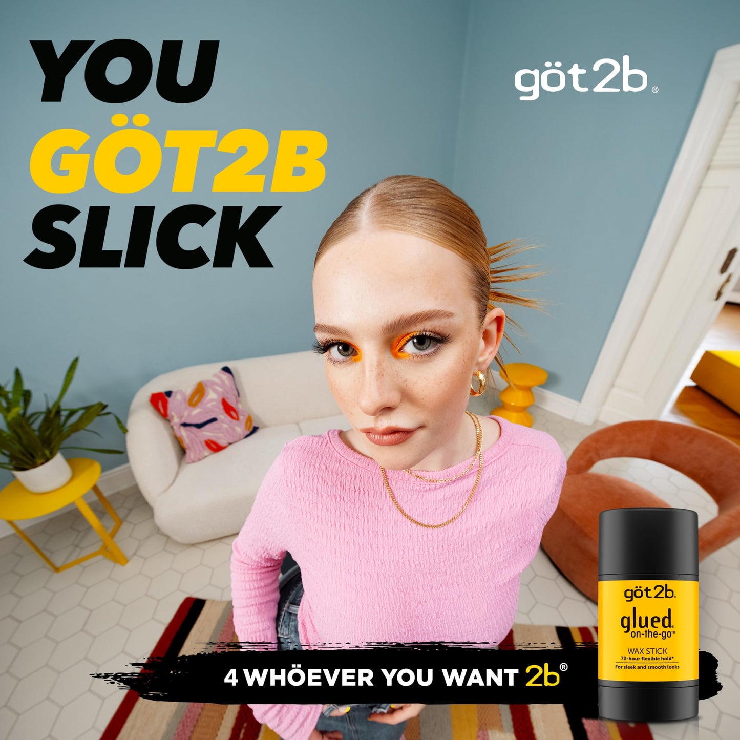 got2b glued on-the-go wax stick, 1.8oz, sleek and slick styles, style your hair without the crunch, helps control frizz Beauty & Personal Care Got2B