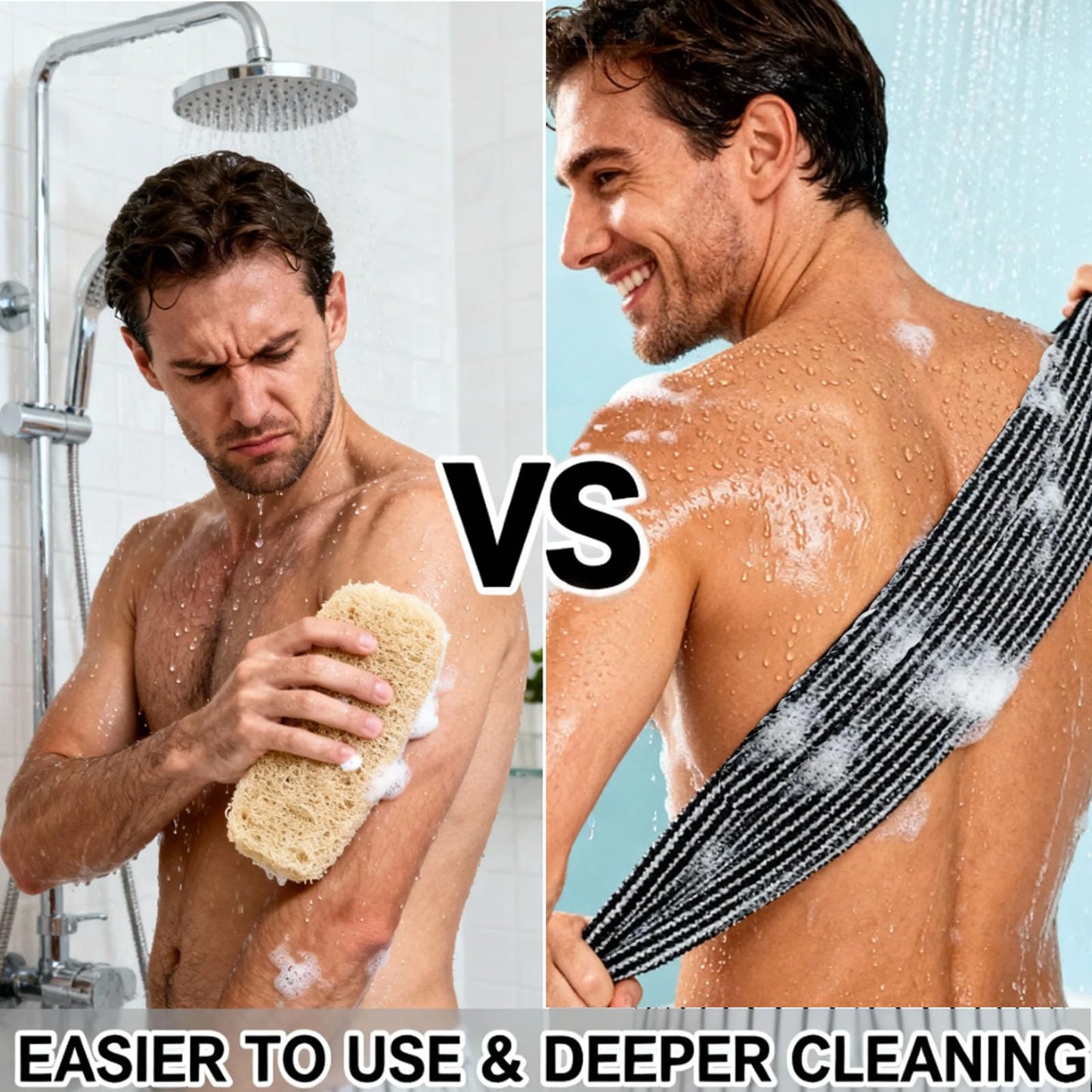 SkinMochi Exfoliating Shower Towel, Extra Long Rip-Resistant Body Back Scrubber, Deep Cleansing Skin-Friendly Exfoliating Washcloth for Men and Women Beauty and Personal Care SkinMochi