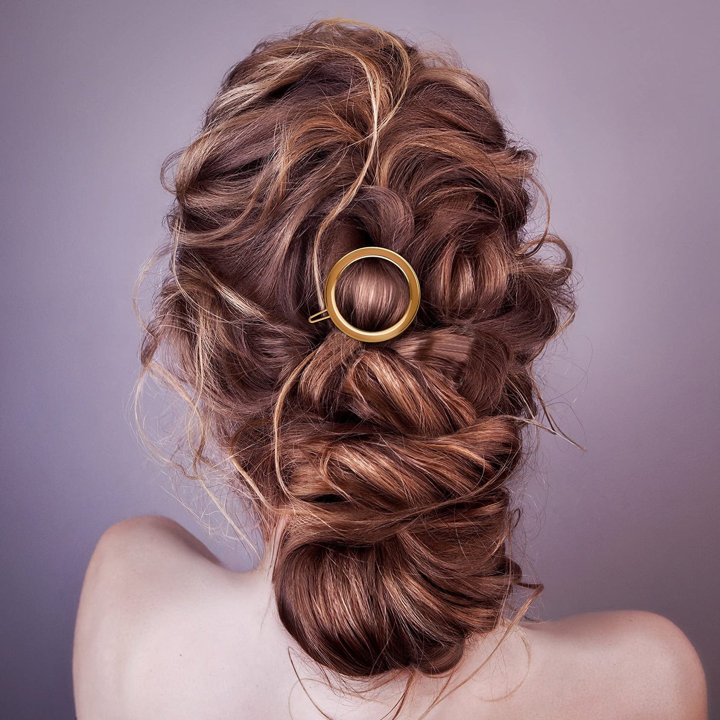 PAGOW 4 Pcs Minimalist Hair Clip for Women, Gold & Sliver Hollow Hoops Round Circle Geometric Metal Hair Clip, Dainty Circle Bobby Pin Ponytail Holder Beauty & Personal Care PAGOW