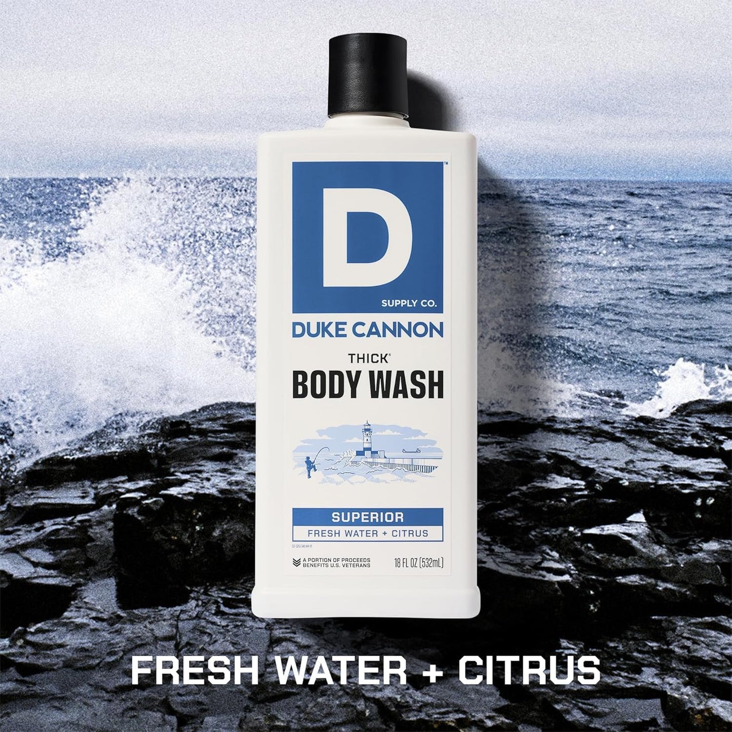Duke Cannon Supply Co. Thick High Viscosity Body Wash - 3X Thicker, Cleansing Shower and Bath Gel, Mineral-Enriched for Men - Men’s Body Scrub Beauty & Personal Care Duke Cannon Supply Co.