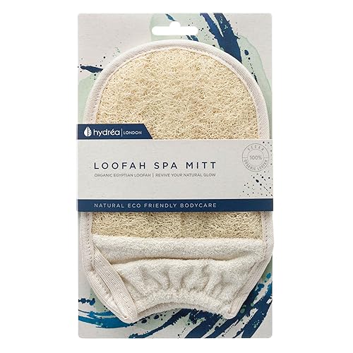 Hydrea London Exfoliating Glove - Organic Egyptian Shower Loofah & Dual-Sided Face Glove Exfoliator - Body Scrubber for Men & Women, Dead Skin Cell Beauty & Personal Care Hydrea London