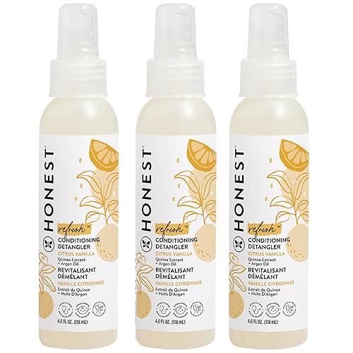 The Honest Company Conditioning Hair Detangler 3-Pack Leave-in Conditioner and Fortifying Spray, Tear Free Cruelty-Free, Hypoallergenic, Citrus Beauty & Personal Care The Honest Company