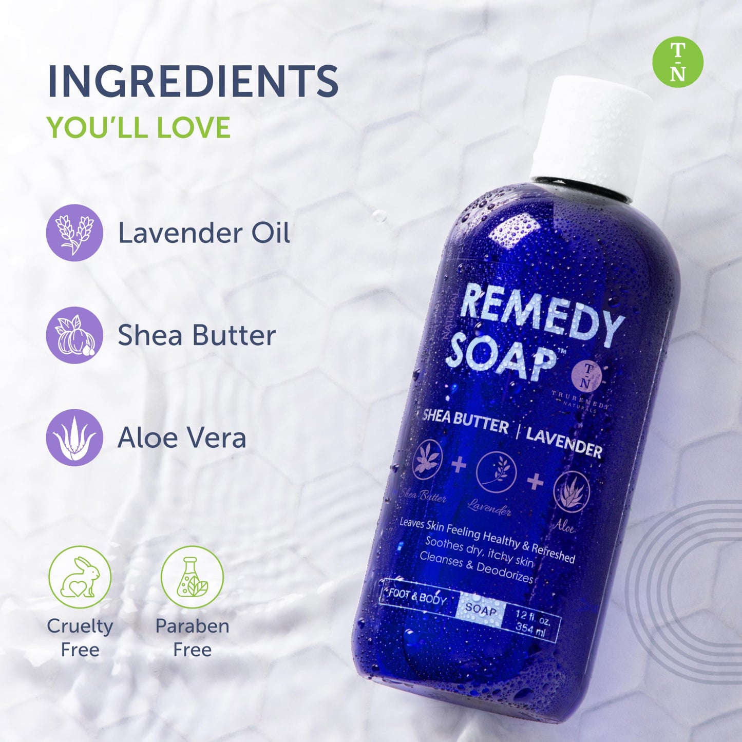Truremedy Naturals Lavender Shea Butter Body Wash for Women - Aloe Lavender Body Wash with Shea Butter - Soothing Soap for Dry Skin - Hydrating Beauty & Personal Care Truremedy Naturals