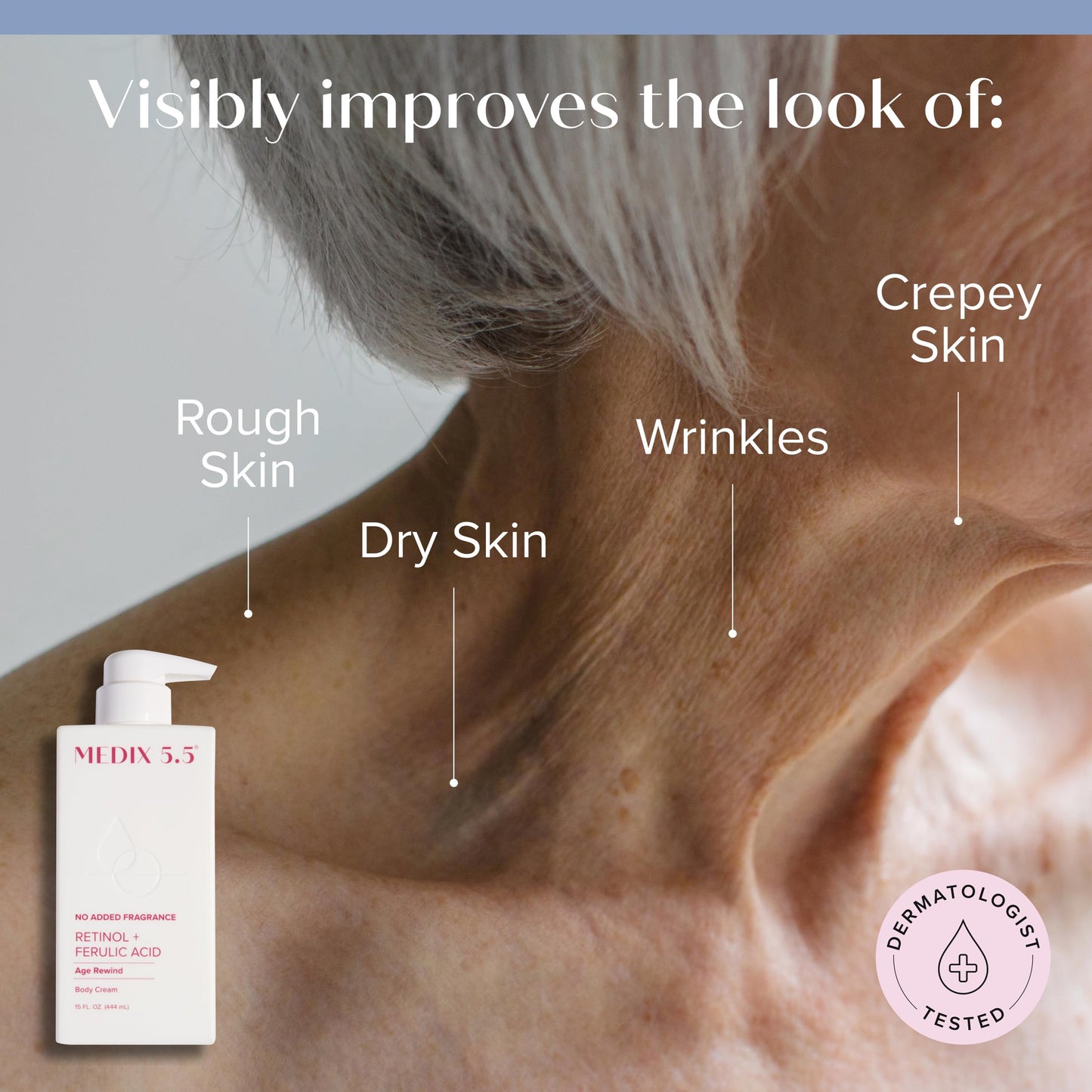 MEDIX Fragrance Free Retinol Face Moisturizer & Body Lotion Crepey Skin Care Treatment | Anti Aging Firming Retinol Cream For Face Targets Loose Crepe Beauty & Personal Care Medix 5.5