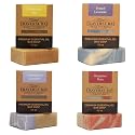 Traverse Bay Bath and Body Natural Cold Process Soap Floral 4-Bar Variety Pack, Chamomile Oat, French Lavender, Lemongrass Lavender, Bergamot Rose 5.5 Beauty & Personal Care Traverse Bay Bath and Body
