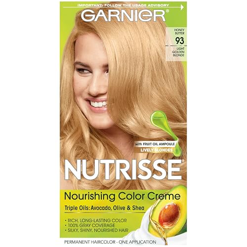 Garnier Nutrisse Nourishing Color Creme, 93 Light Golden Blonde Beauty & Personal Care Garnier