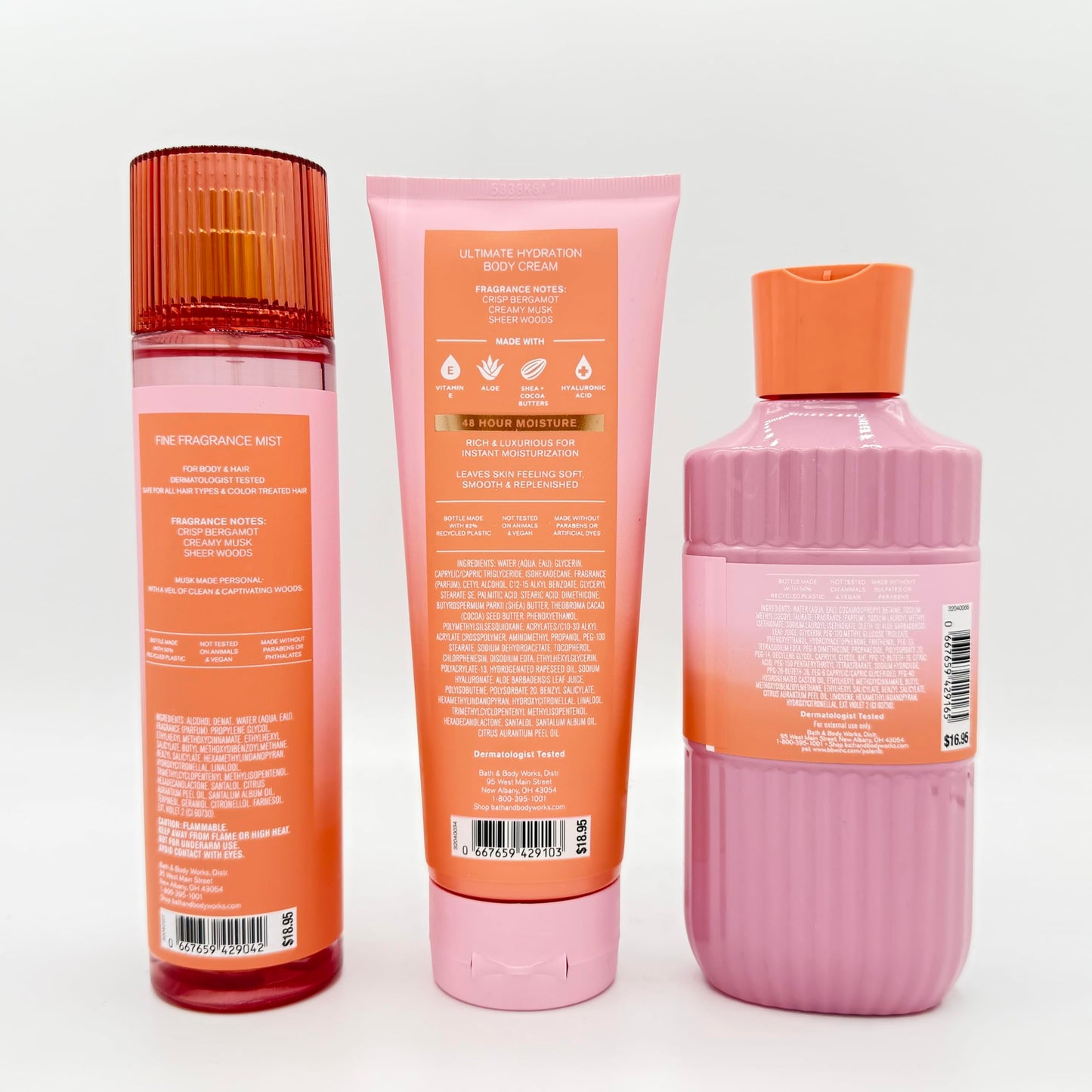 Bath & Body Works Fresh Musk 3-Piece Set - Includes: Fine Fragrance Mist, Ultimate Hydration Body Cream and Body Wash Beauty and Personal Care Bath & Body Works