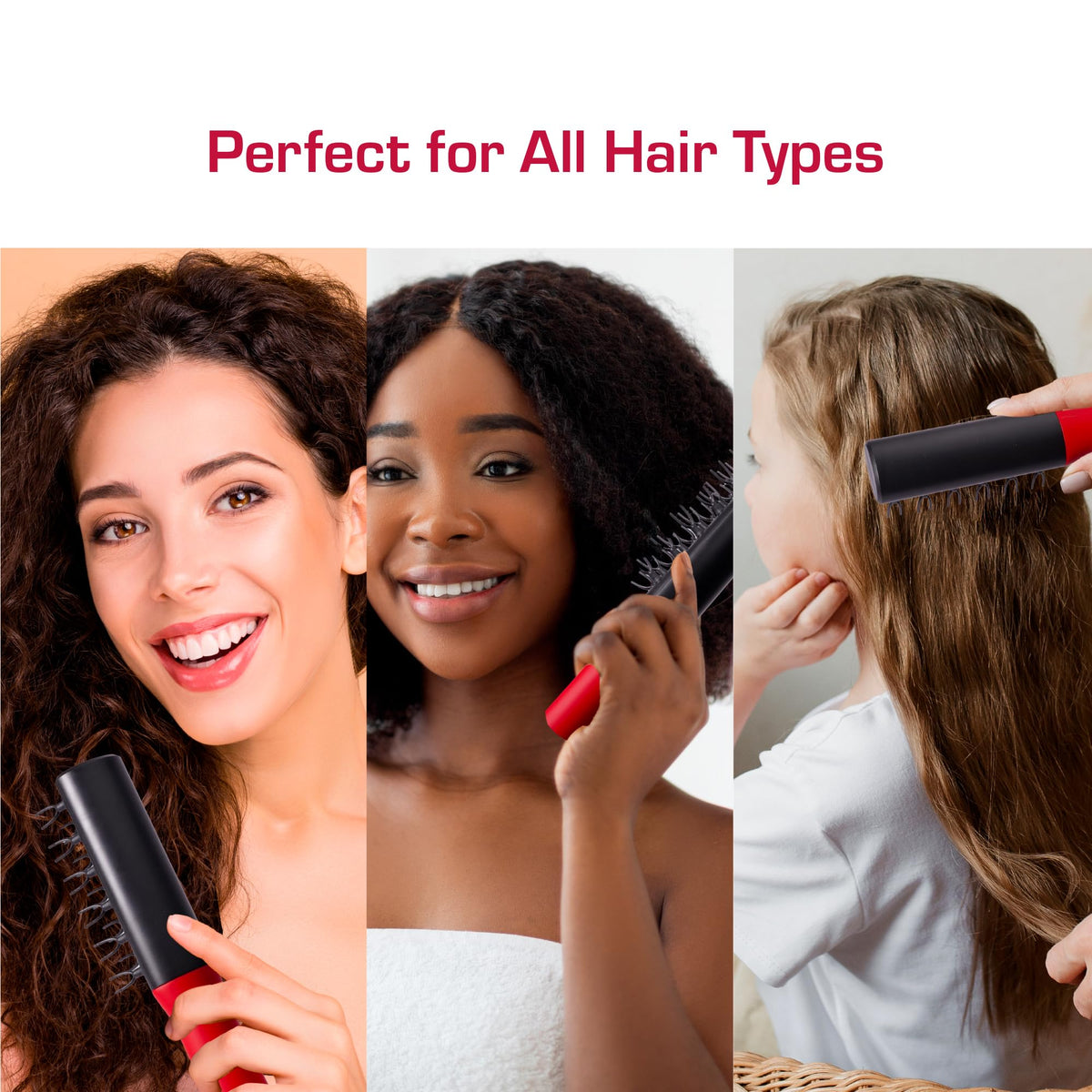 RED by Kiss Detangling Hair Brush for Adults & Kids, Hair Detangler for Curly, Natural, Afro, Wavy Hair, Glides Through Tangles with Ease, Firm &