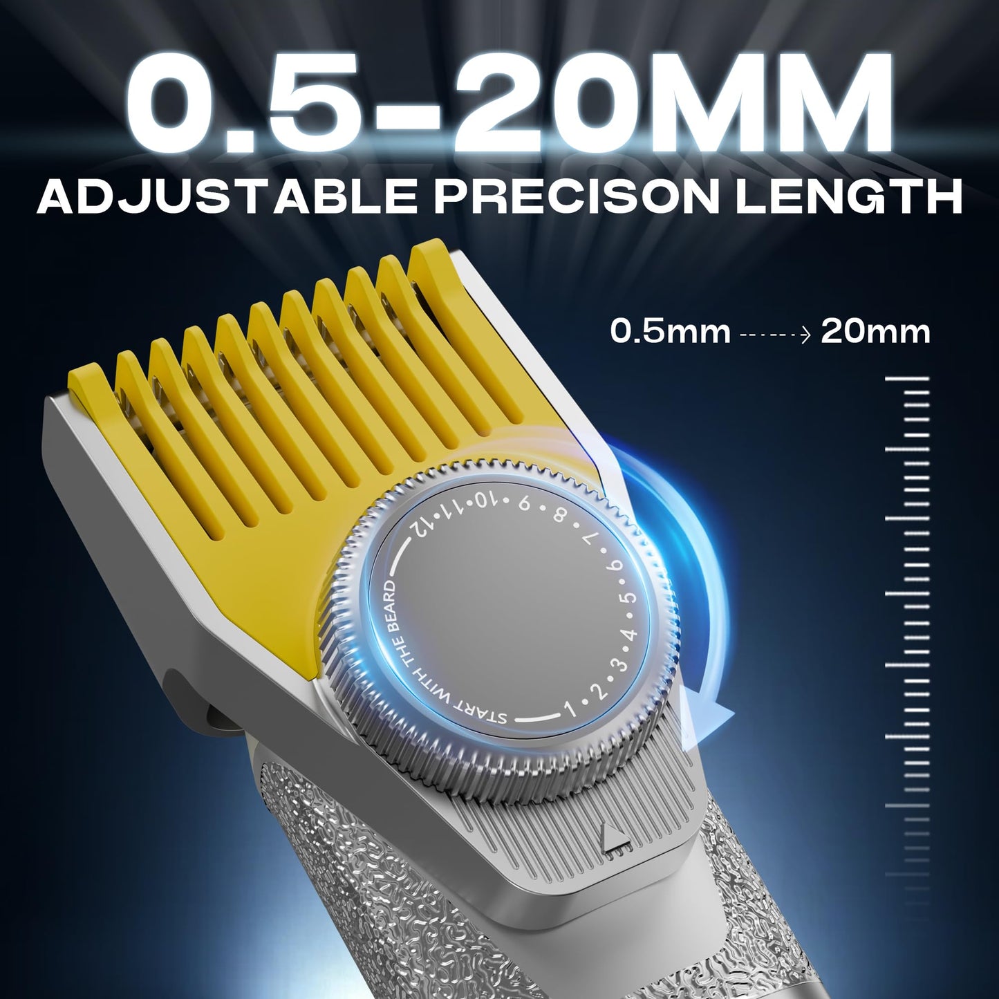 Beard Trimmer for Men, Magnetic All-in-One Mens Grooming Kit, 24-Setting Precision Dial, 4.5Hr Long Battery Cordless Hair Clippers for Men, IPX7 Beauty and Personal Care Prettywill