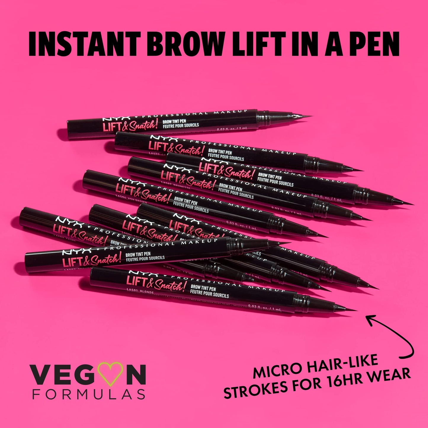 NYX PROFESSIONAL MAKEUP Lift & Snatch Eyebrow Tint Pen, Ash Brown (Pack Of 2) Beauty & Personal Care NYX PROFESSIONAL MAKEUP