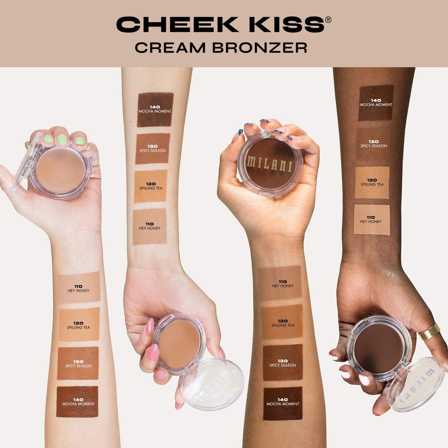 Milani Cheek Kiss Cream Bronzer, 130 - Spicy Season, Vegan & Cruelty-Free, Made in Korea, Lightweight Glow, Soft Matte Finish Beauty & Personal Care Milani
