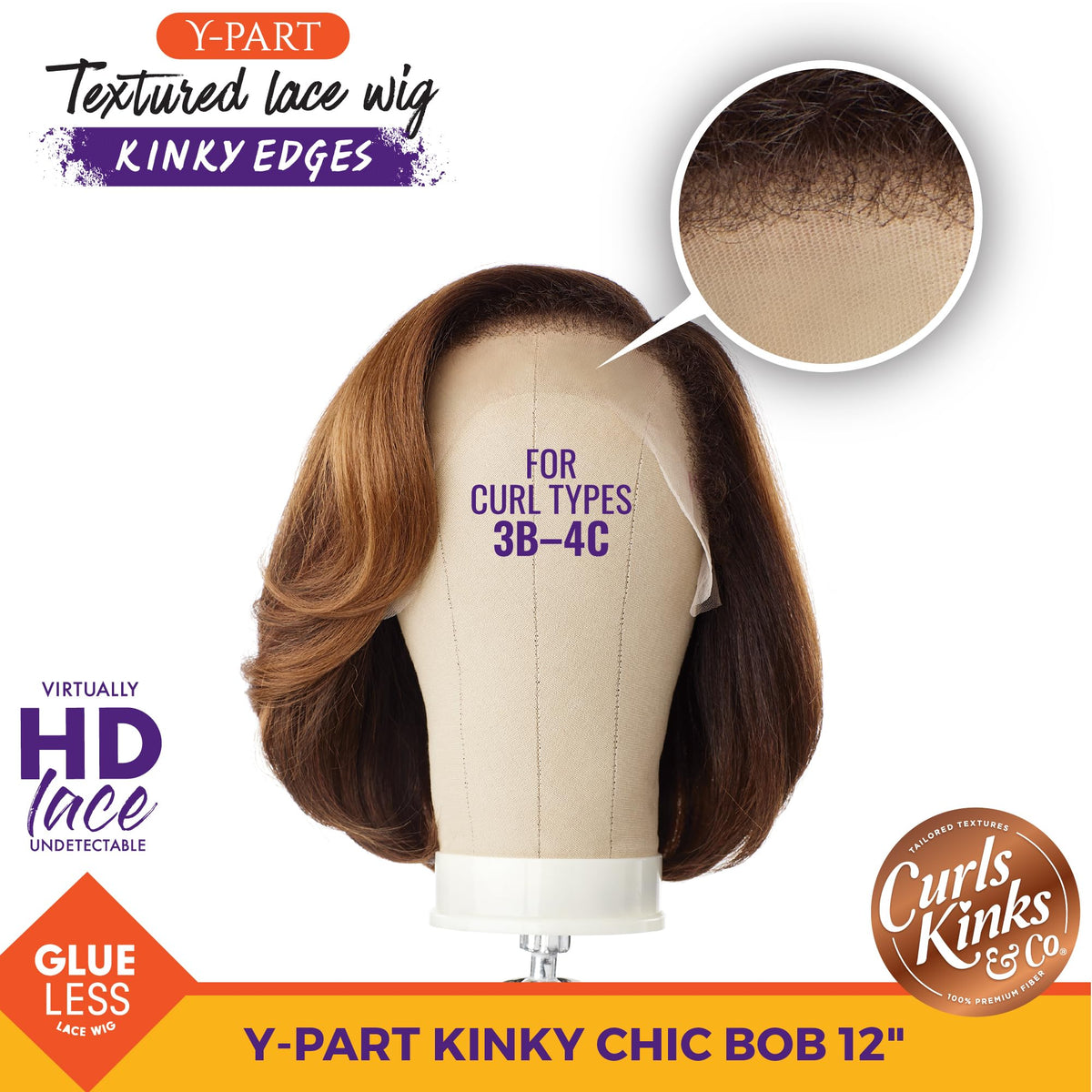 Sensationnel CKCO Kinkyedges Wig-Kinky Chic Bob 12 Inch, 1B OFFBLACK