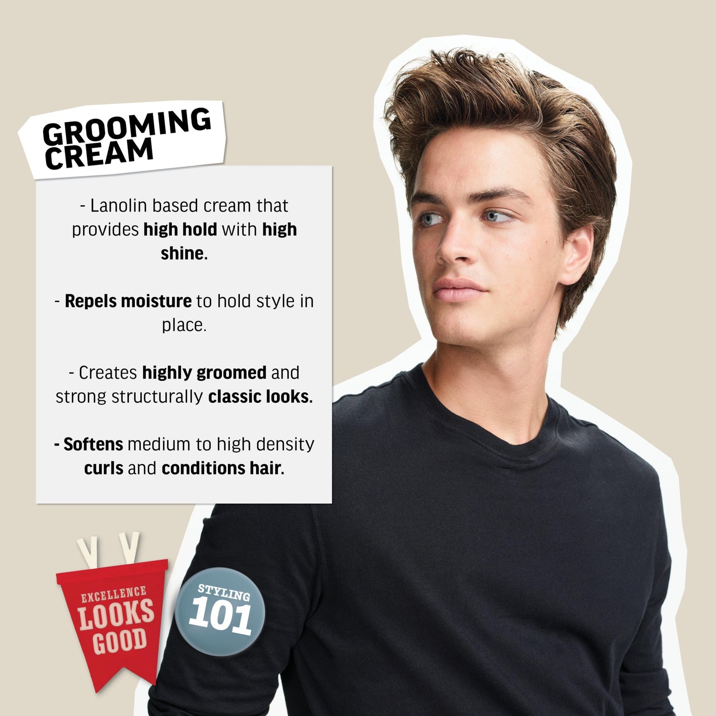 American Crew Men's Grooming Cream, Like Hair Gel with High Hold & High Shine, Stocking Stuffer for Him, 3 oz Beauty & Personal Care AMERICAN CREW