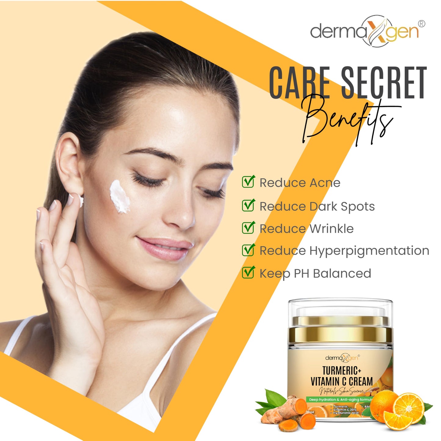 Turmeric Face Cream + 30% Vitamin C Glow Boosting Moisturizer & Skin Repairing, Hydrating with Organic Ingredients Anti-Aging Facial Cream, Normal Beauty & Personal Care DERMAXGEN