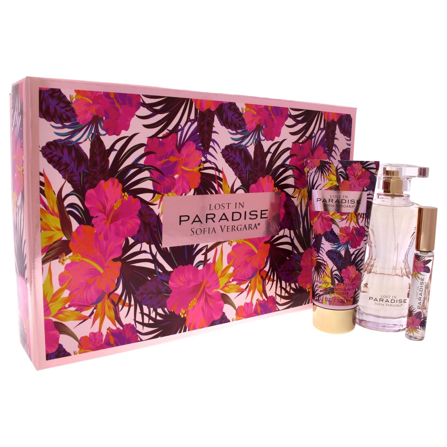SOFIA VERGARA Lost In Paradise Women 3 Pc Gift Set 3.4oz EDP Spray, 10ml EDP Roller Ball, 3.4oz Body Lotion Beauty & Personal Care SOFIA VERGARA