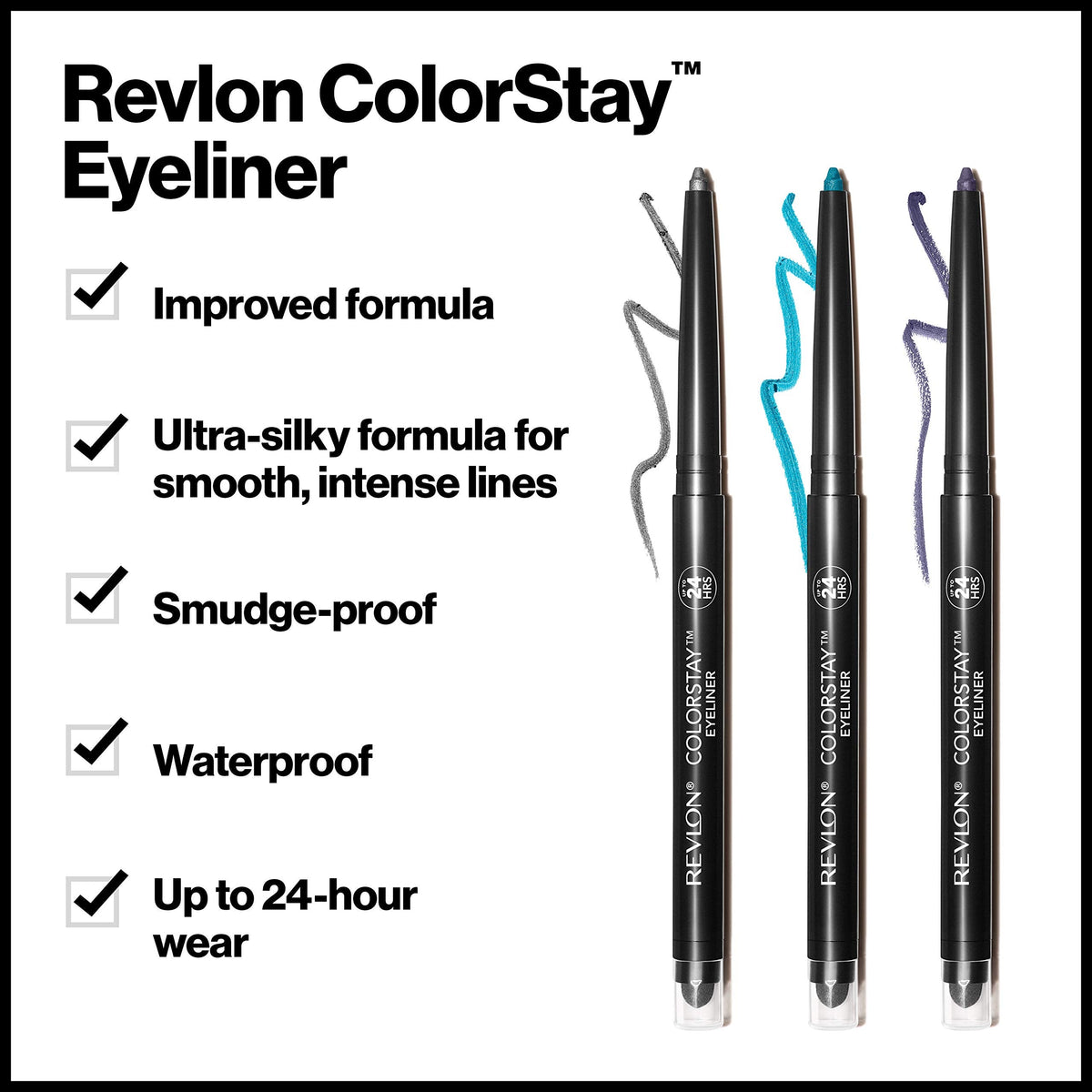 Revlon ColorStay Pencil Waterproof Eyeliner, Smudge-Proof, Eye Makeup with Built-In Sharpener, Packaging May Vary, 210 Teal, 0.01 oz Beauty & Personal Care REVLON