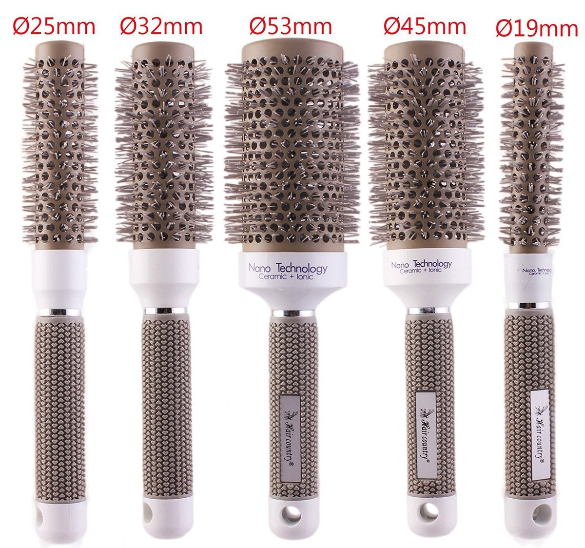 PERFEHAIR Round Thermal Brush Set, Professional Nano Ceramic & Ionic Barrel Hair Styling Blow Drying Curling Brush, 5 Different Sizes Beauty & Personal Care PERFEHAIR