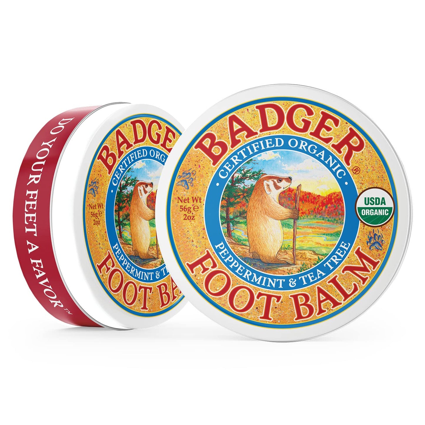 Badger Foot Balm, 100% Organic Foot Cream for Dry Cracked Heels and Feet, Fast Acting Foot Care for Women & Men, All-Natural Cracked Heel Treatment, 2 Beauty & Personal Care Badger