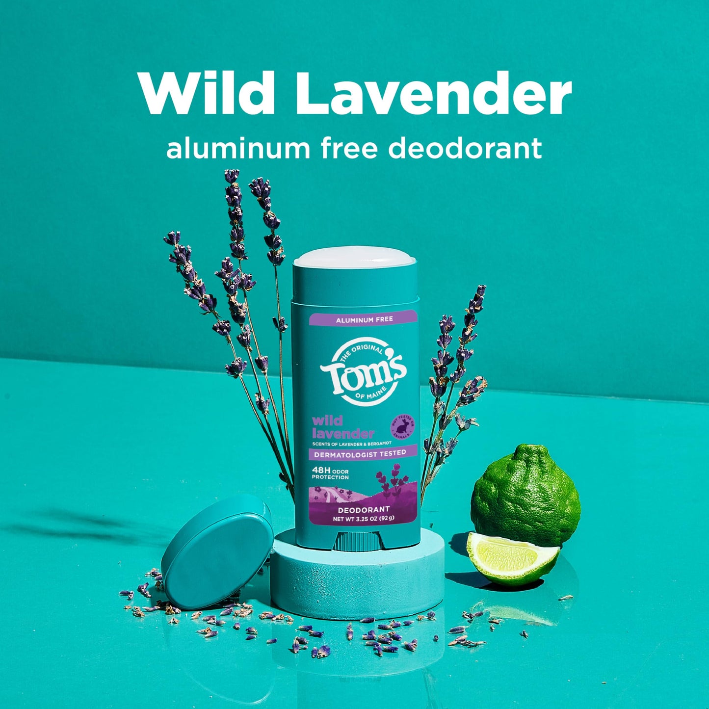 Tom’s of Maine Wild Lavender Natural Deodorant for Men and Women, Aluminum Free, No Artificial Fragrances, Dyes, or Preservatives, Baking Soda Free Beauty and Personal Care Tom's of Maine