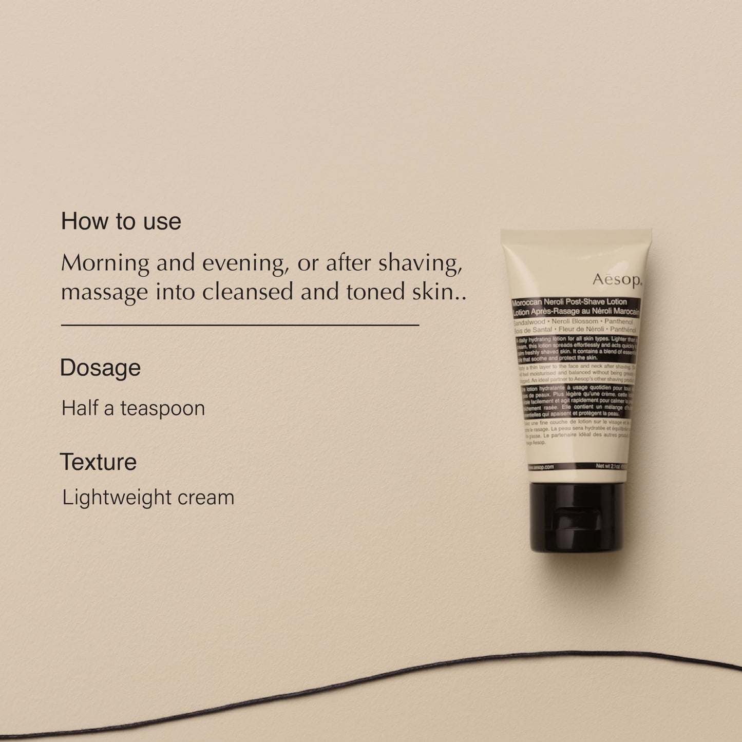 Aesop Moroccan Neroli Post Shave Lotion - Unisex Daily Hydrating Lotion Boosted With Botanical Oils - Calms & Soothes the Skin - 2oz / 60mL Beauty and Personal Care Aesop