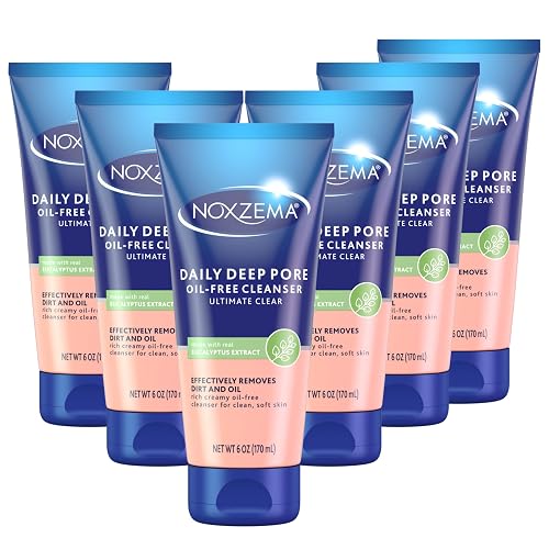 Noxzema Ultimate Clear Face Wash, Deep Pore Daily Cleanser, Oil-Free Formula Removes Dirt, Oil & Makeup for Clear, Fresh-Looking Skin, 6 oz (Pack Beauty & Personal Care Noxzema