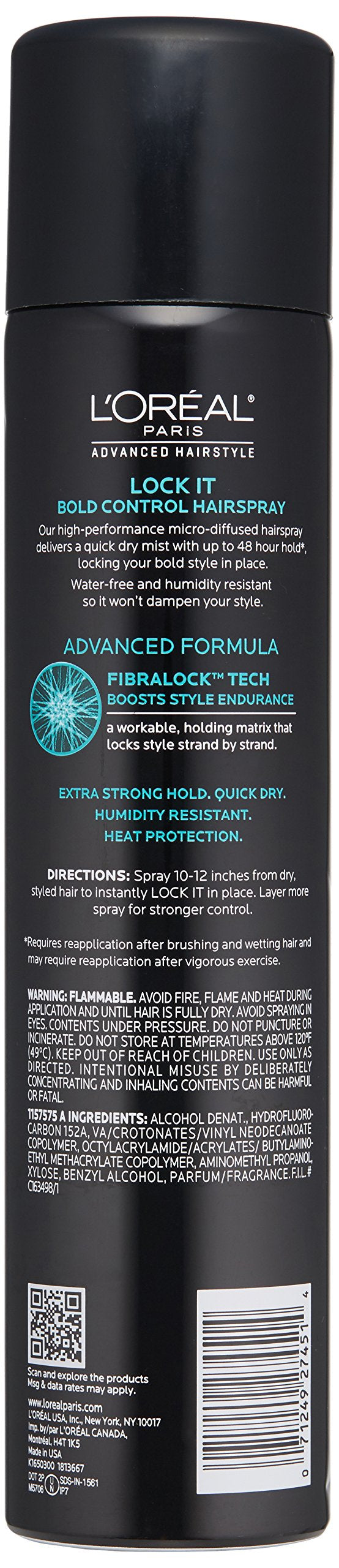 L'Oreal Paris Advanced Hairstyle Lock It Bold Control Hairspray 8.25 Ounce Beauty & Personal Care L'Oreal Paris