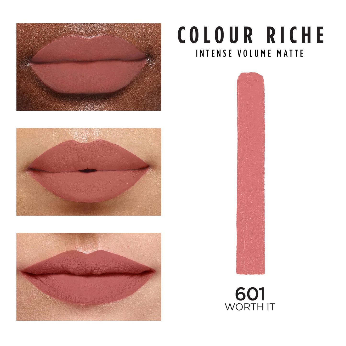 L'Oreal Paris Colour Riche Intense Volume Matte Lipstick, Lip Makeup Infused with Hyaluronic Acid for up to 16HR Wear, Worth It, 0.06 Oz Beauty & Personal Care L'Oreal Paris